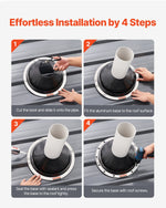 VEVOR 2 Pcs Roof Pipe Flashing Boots, Fit Pipe OD 6" to 11", Flexible EDPM Roofing Jack Pipe Flashing, High Temp -67℉ to 212℉, Endurable Round Metal Base, for Chimney, Wood Stove & Outdoor Vent Pipes