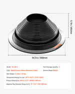 VEVOR 2 Pcs Roof Pipe Flashing Boots, Fit Pipe OD 6" to 11", Flexible EDPM Roofing Jack Pipe Flashing, High Temp -67℉ to 212℉, Endurable Round Metal Base, for Chimney, Wood Stove & Outdoor Vent Pipes