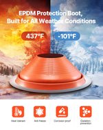 VEVOR Roof Pipe Flashing Boot, Fit Pipe OD 10" to 19", Flexible Silicone Roofing Jack Pipe Flashing, High Temp -101℉ to 437℉, Lasting Round Red Metal Base, for Chimney, Wood Stove & Outdoor Vent Pipe