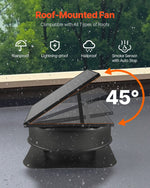 VEVOR Roof Attic Exhaust Fan, 50W Smart Solar Roof Ventilation Fan with Thermostat, Remote Control, 3000 CFM Airflow Built-in Smoke Sensor with Auto Stop for Cooling and Dehumidification