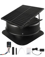 VEVOR Roof Attic Exhaust Fan, 50W Smart Solar Roof Ventilation Fan with Thermostat, Remote Control, 3000 CFM Airflow Built-in Smoke Sensor with Auto Stop for Cooling and Dehumidification