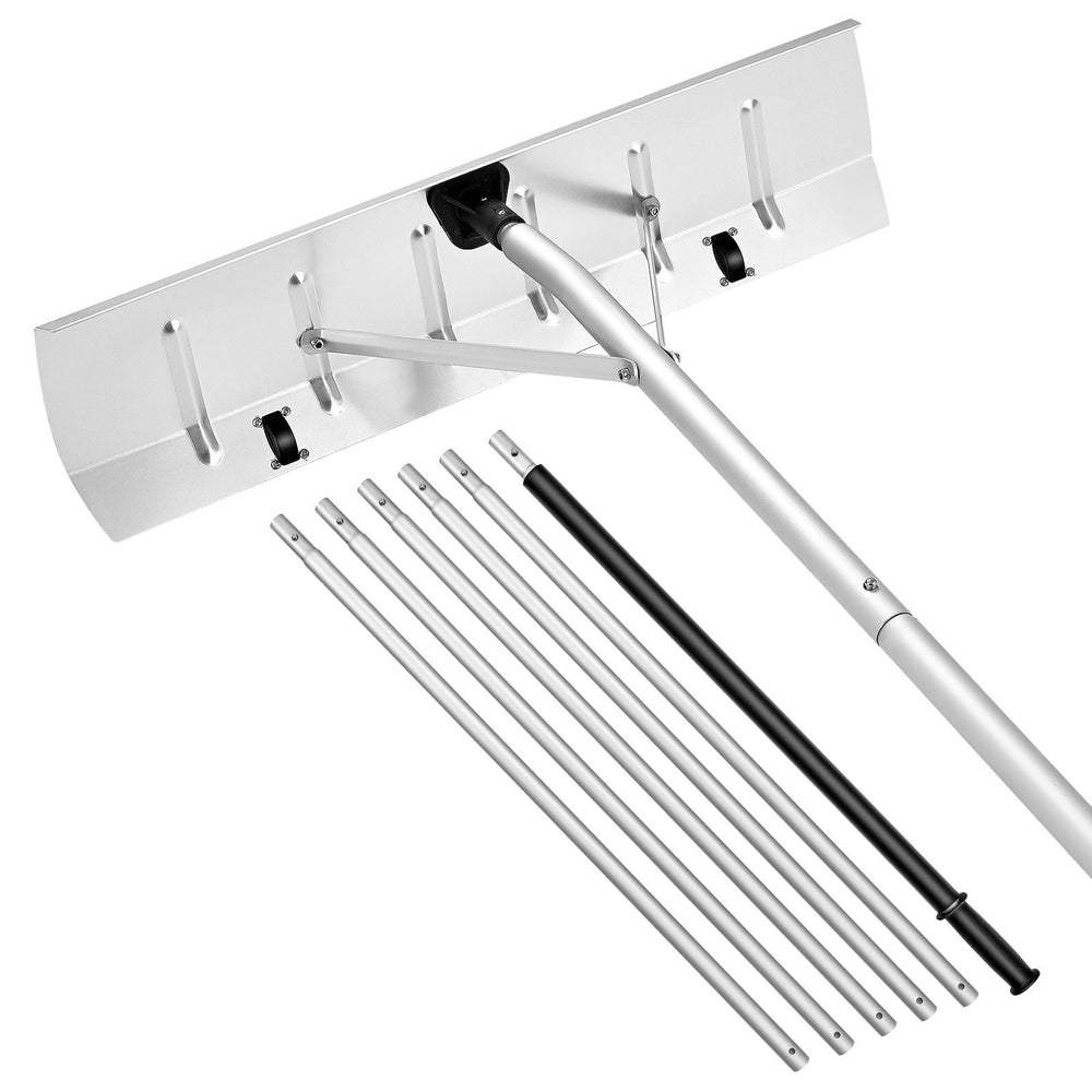 VEVOR Snow Roof Rake, 66 cm Aluminum Blade, 2.3-6 m Adjustable Roof Snow Scraper with Wheels, Anti-Slip Handle Snows Removal Tool, Lightweight House Rooftop Rake for Leaves Debris Removal