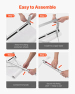 VEVOR Snow Roof Rake, 22 cm Aluminum Blade, 1.58-9.13 m Adjustable Roof Snow Scraper with Wheels & Slide, , Lightweight Snows Removal Tool for House Rooftop Leaves Debris Clearing