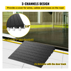 VEVOR Rubber Threshold Ramp, 6.5 cm Rise Threshold Ramp Doorway, 3 Channels Cord Cover Rubber Solid Threshold Ramp, Rubber Angled Entry Rated 1000 kg Load Capacity for Wheelchair and Scooter