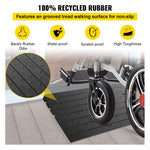VEVOR Rubber Threshold Ramp, 6.5 cm Rise Threshold Ramp Doorway, 3 Channels Cord Cover Rubber Solid Threshold Ramp, Rubber Angled Entry Rated 1000 kg Load Capacity for Wheelchair and Scooter