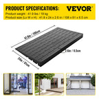 VEVOR Rubber Threshold Ramp, 6.5 cm Rise Threshold Ramp Doorway, 3 Channels Cord Cover Rubber Solid Threshold Ramp, Rubber Angled Entry Rated 1000 kg Load Capacity for Wheelchair and Scooter