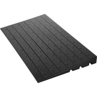 VEVOR Rubber Threshold Ramp, 6.5 cm Rise Threshold Ramp Doorway, 3 Channels Cord Cover Rubber Solid Threshold Ramp, Rubber Angled Entry Rated 1000 kg Load Capacity for Wheelchair and Scooter