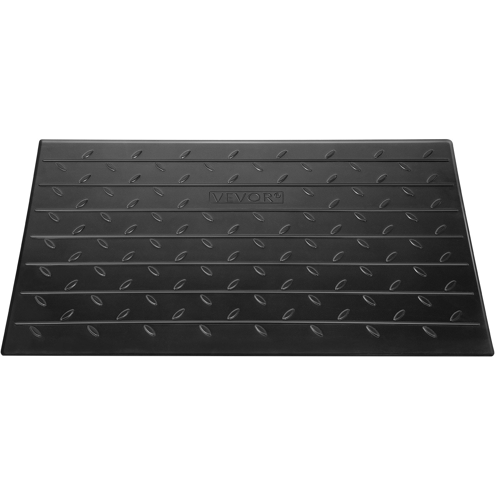 VEVOR Rubber Threshold Ramp, 6.5 cm Rise Threshold Ramp Doorway, 3 Channels Cord Cover Rubber Solid Threshold Ramp, Rubber Angled Entry Rated 1000 kg Load Capacity for Wheelchair and Scooter