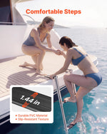VEVOR Boat Ladder, 4 Steps, Stainless Steel Telescoping Folding Swim Deck Ladder for Rear Entry Inboard, Heavy Duty 408.23 kg Capacity with Wide Anti-Slip Steps, for Outboards, Yacht, Pontoon Boats