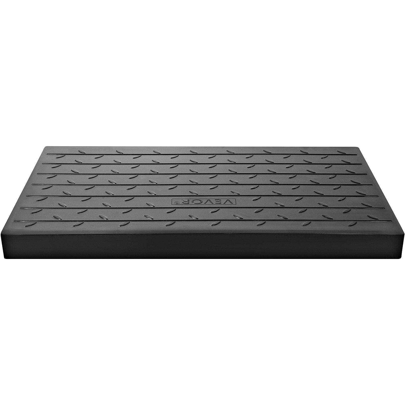 VEVOR Rubber Threshold Ramp, 3" Rise Threshold Ramp Doorway, 3 Channels Cord Cover Rubber Solid Threshold Ramp, Rubber Angled Entry Rated 2200 Lbs Load Capacity for Wheelchair and Scooter