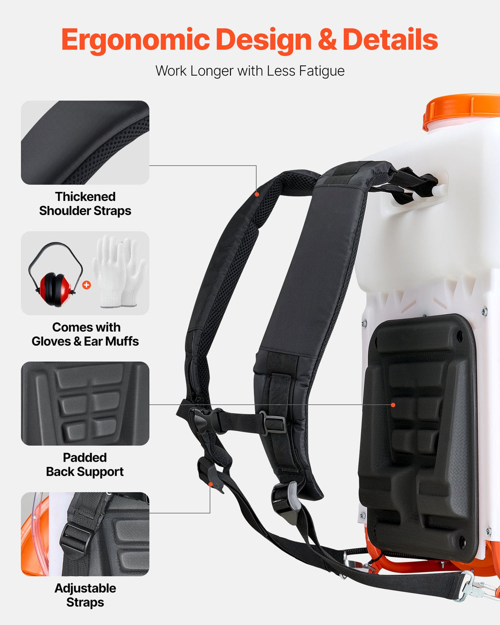 VEVOR Backpack Fogger Sprayer, 63CC 3HP Engine, Gas Powered Fogger Sprayer with 16L Tank, Powder and Liquid Mister Duster System for Effective Fleas Ticks Critters Control, Gardening & Farming