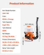 VEVOR Backpack Fogger Sprayer, 63CC 3HP Engine, Gas Powered Fogger Sprayer with 16L Tank, Powder and Liquid Mister Duster System for Effective Fleas Ticks Critters Control, Gardening & Farming