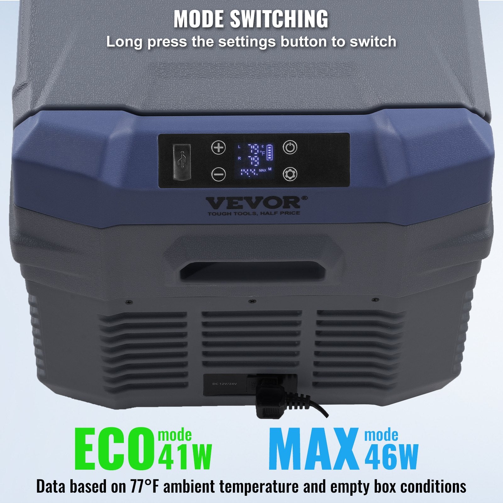 VEVOR Car Refrigerator, 12 Volt Car Refrigerator Fridge, 25 L Dual Zone Portable Freezer, -4℉-68℉ Adjustable Range, 12/24V DC and 100-240V AC Compressor Cooler for Outdoor, Camping, RV