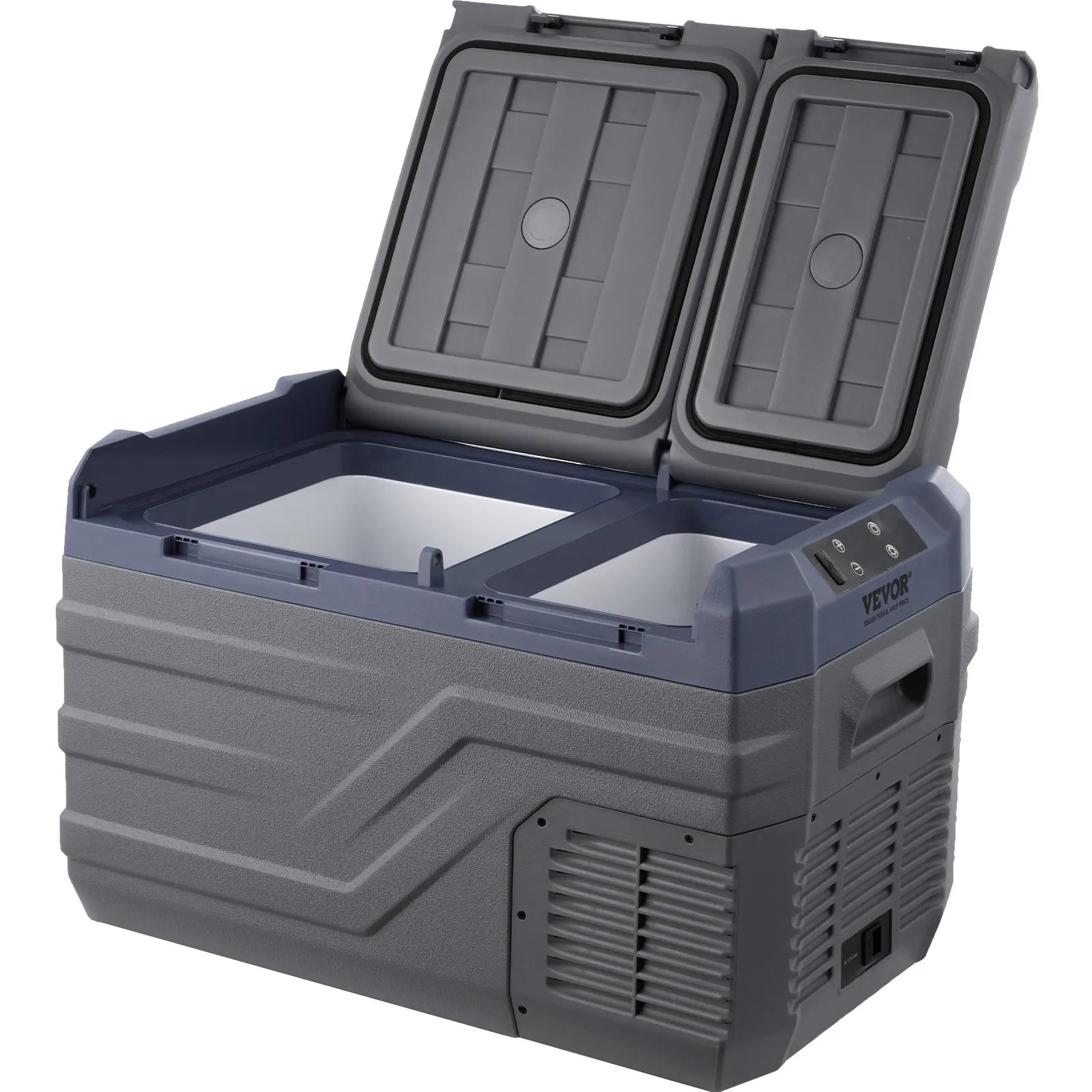VEVOR Car Refrigerator, 12 Volt Car Refrigerator Fridge, 25 L Dual Zone Portable Freezer, -4℉-68℉ Adjustable Range, 12/24V DC and 100-240V AC Compressor Cooler for Outdoor, Camping, RV