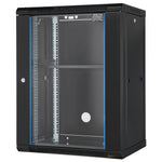 VEVOR 15U Wall Mount Network Server Rack Cabinet Enclosure 45.7cm Depth Glass Door Lock