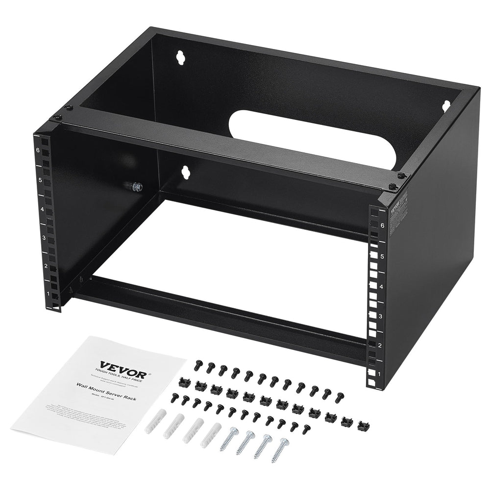 VEVOR 6U Wall Mount Network Rack 14 in/355.6 mm Depth Server Rack 50lbs/22.68kg 500x350x270mm