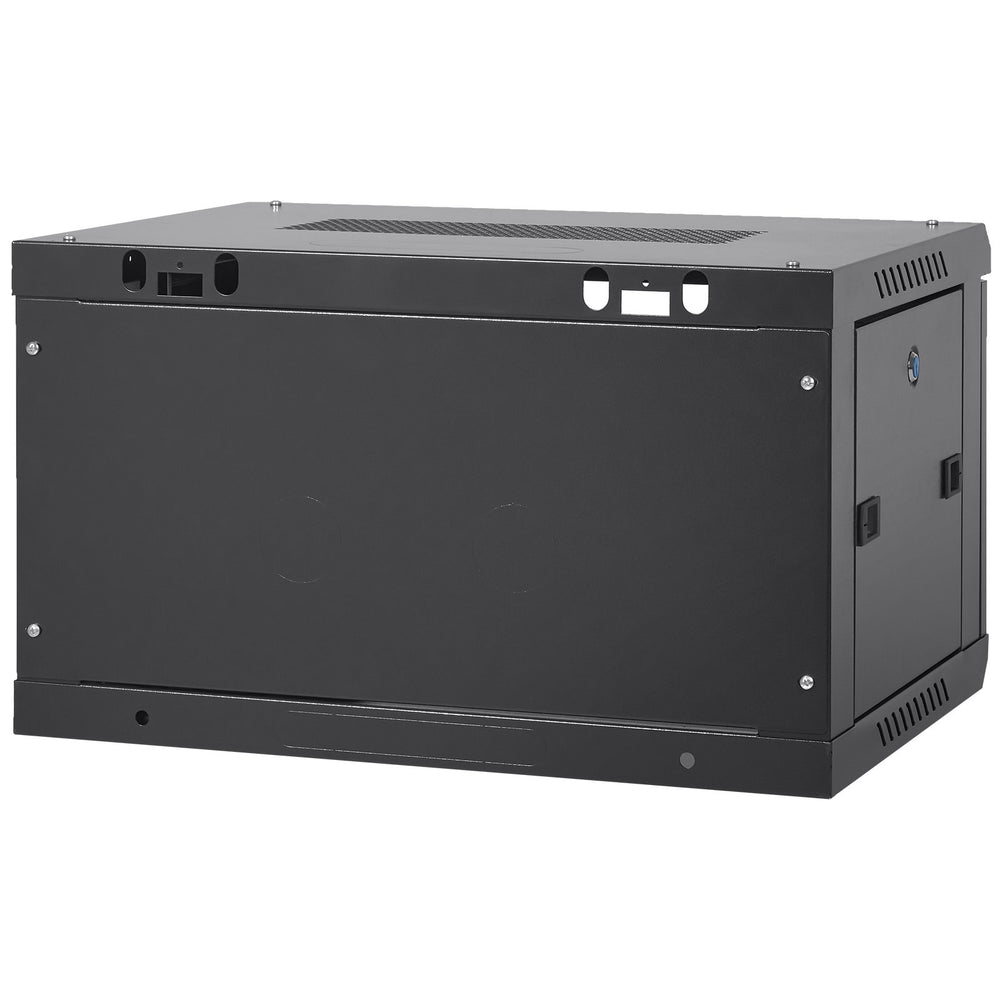 VEVOR 6U Wall Mount Network Server Cabinet, 37.6 cm Deep, Server Rack Cabinet Enclosure, 90.7 kg Max. Ground-mounted Load Capacity, with Locking Glass Door Side Panels, for IT Equipment, A/V Devices