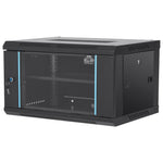 VEVOR 6U Wall Mount Network Server Cabinet, 37.6 cm Deep, Server Rack Cabinet Enclosure, 90.7 kg Max. Ground-mounted Load Capacity, with Locking Glass Door Side Panels, for IT Equipment, A/V Devices