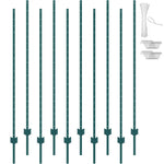 VEVOR 182.9 cm Fence Post 10 Pack Heavy Duty Metal Fence Posts Green