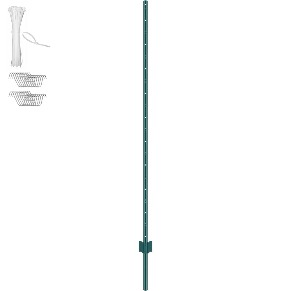 VEVOR 182.9 cm Fence Post 10 Pack Heavy Duty Metal Fence Posts Green