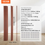 VEVOR Wood Slat Acoustic Panels, 8 PCS 96 x 6 inch, WPC Accent Wooden Wall Panels for Modern Interior Wall, Faux Wood Wall Board Panels for Stylish Decor and Noise Reduction, Black Walnut