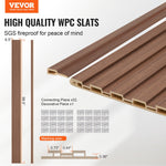 VEVOR Wood Slat Acoustic Panels, 8 PCS 96 x 6 inch, WPC Accent Wooden Wall Panels for Modern Interior Wall, Faux Wood Wall Board Panels for Stylish Decor and Noise Reduction, Grey Oak