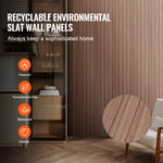 VEVOR Wood Slat Acoustic Panels, 8 PCS 96 x 6 inch, WPC Accent Wooden Wall Panels for Modern Interior Wall, Faux Wood Wall Board Panels for Stylish Decor and Noise Reduction, Grey Oak
