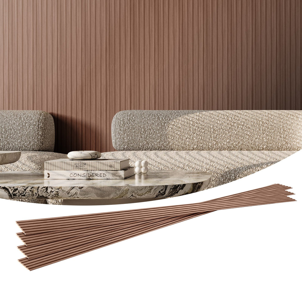 VEVOR Wood Slat Acoustic Panels, 8 PCS 96 x 6 inch, WPC Accent Wooden Wall Panels for Modern Interior Wall, Faux Wood Wall Board Panels for Stylish Decor and Noise Reduction, Grey Oak