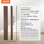 VEVOR Wood Slat Acoustic Panels, 8 PCS 96 x 6 inch, WPC Accent Wooden Wall Panels for Modern Interior Wall, Faux Wood Wall Board Panels for Stylish Decor and Noise Reduction, Dark Teak