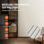 VEVOR Wood Slat Acoustic Panels, 8 PCS 96 x 6 inch, WPC Accent Wooden Wall Panels for Modern Interior Wall, Faux Wood Wall Board Panels for Stylish Decor and Noise Reduction, Matte White