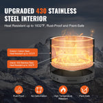 VEVOR Smokeless Fire Pit Stove Bonfire 71.1 cm Dia Wood Burning Stainless Steel