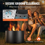 VEVOR Smokeless Fire Pit Stove Bonfire 71.1 cm Dia Wood Burning Stainless Steel