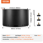 VEVOR Smokeless Fire Pit Stove Bonfire 71.1 cm Dia Wood Burning Stainless Steel