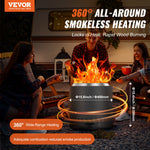 VEVOR Smokeless Fire Pit Stove Bonfire 40 cm Dia Wood Burning Stainless Steel