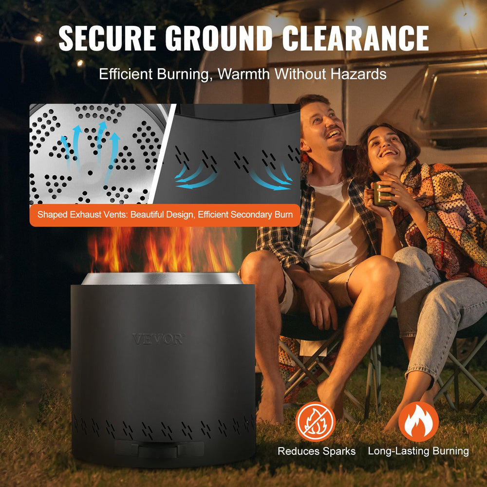 VEVOR Smokeless Fire Pit Stove Bonfire 40 cm Dia Wood Burning Stainless Steel