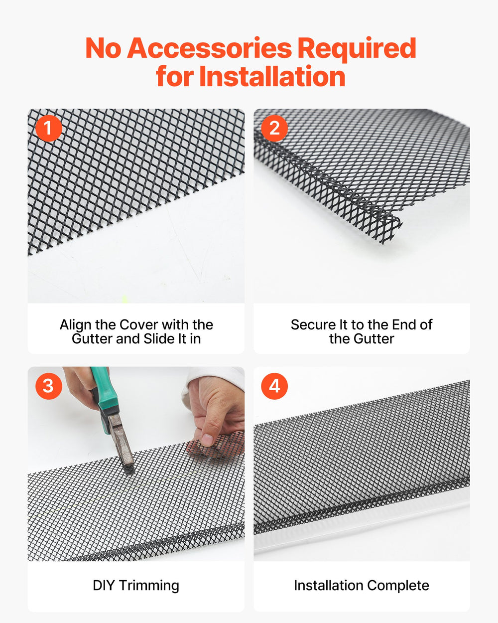 VEVOR Gutter Guard, 152.4 mm Powder-Coated Steel Gutter Screen, Heavy-Duty 36.58 m Length, 1.02 mm Thick, Leaf Guard for Debris and Leaves, Easy DIY, Fits 152.4 mm Standard Systems, 40 Pack, Black