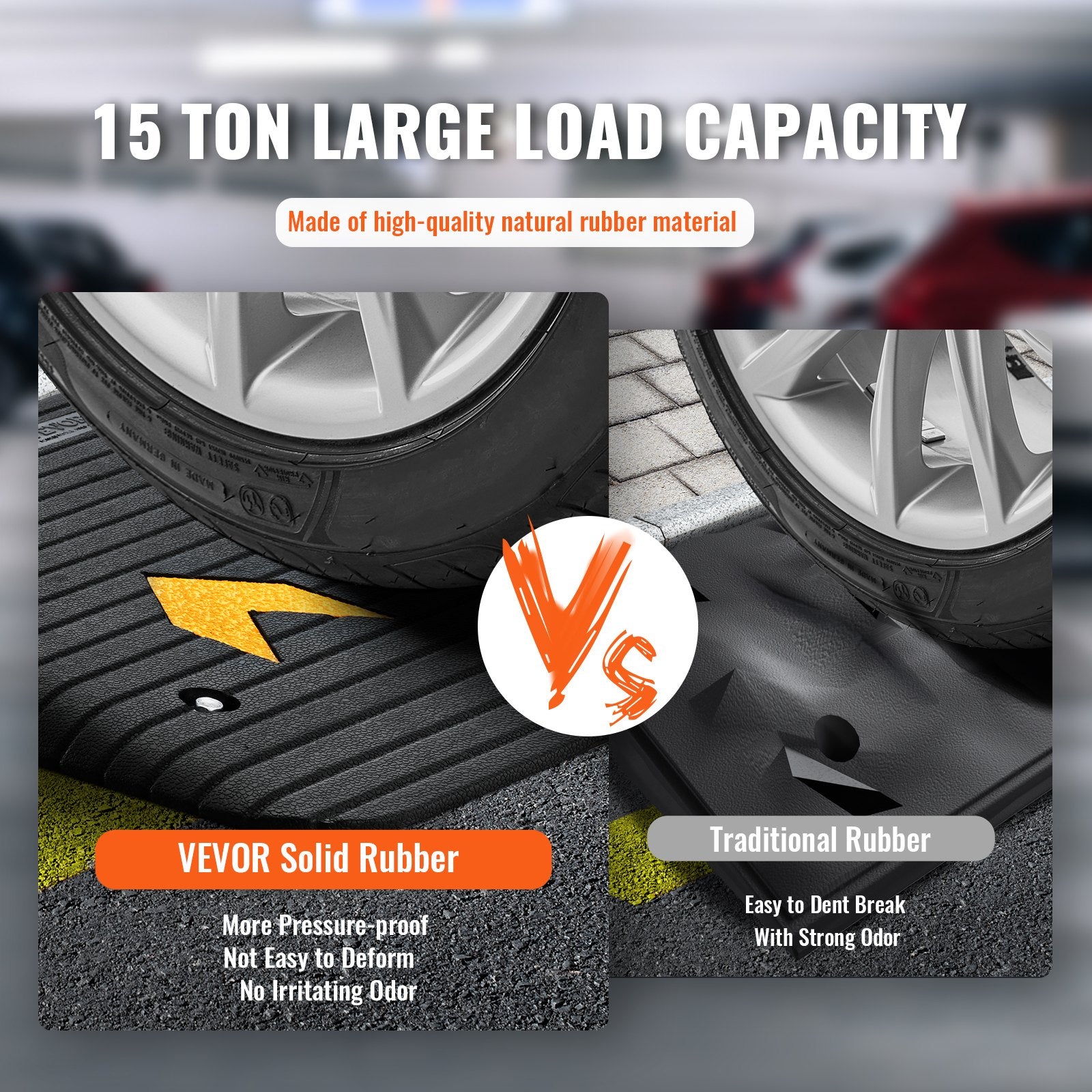 VEVOR Rubber Threshold Ramp Door Ramp 4" Rise 15 tons Load Rubber Curb Ramp