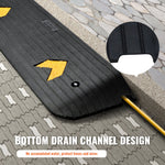 VEVOR Upgraded Rubber Threshold Ramp, 2.5 cm Rise Wheelchair Ramp Doorway, Natural Curb Ramp Rated 15000 kg Load Capacity, Non-Slip Textured Surface Rubber Curb Ramp for Wheelchair and Scooter
