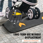 VEVOR Upgraded Rubber Threshold Ramp, 2.5 cm Rise Wheelchair Ramp Doorway, Natural Curb Ramp Rated 15000 kg Load Capacity, Non-Slip Textured Surface Rubber Curb Ramp for Wheelchair and Scooter