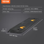 VEVOR Upgraded Rubber Threshold Ramp, 2.5 cm Rise Wheelchair Ramp Doorway, Natural Curb Ramp Rated 15000 kg Load Capacity, Non-Slip Textured Surface Rubber Curb Ramp for Wheelchair and Scooter