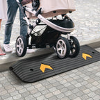 VEVOR Upgraded Rubber Threshold Ramp, 2.5 cm Rise Wheelchair Ramp Doorway, Natural Curb Ramp Rated 15000 kg Load Capacity, Non-Slip Textured Surface Rubber Curb Ramp for Wheelchair and Scooter
