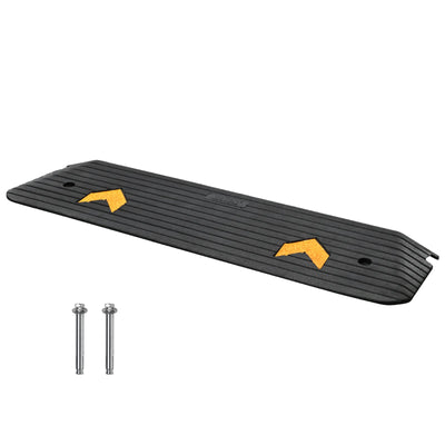 VEVOR Upgraded Rubber Threshold Ramp, 2.5 cm Rise Wheelchair Ramp Doorway, Natural Curb Ramp Rated 15000 kg Load Capacity, Non-Slip Textured Surface Rubber Curb Ramp for Wheelchair and Scooter