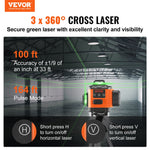 VEVOR Laser Level 3048 cm Green Cross Line Self Leveling High Accuracy Measuring