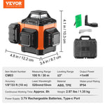 VEVOR Laser Level 3048 cm Green Cross Line Self Leveling High Accuracy Measuring