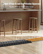 VEVOR Drop Over Cable Cover, 7,938 kg/Axle Load Capacity, 2 Channel Heavy Duty Floor Cord Cover, Cable Hose Protector Ramp, for Indoor, High Walking Traffic Areas, Home, Office, Warehouse, 3 Pack