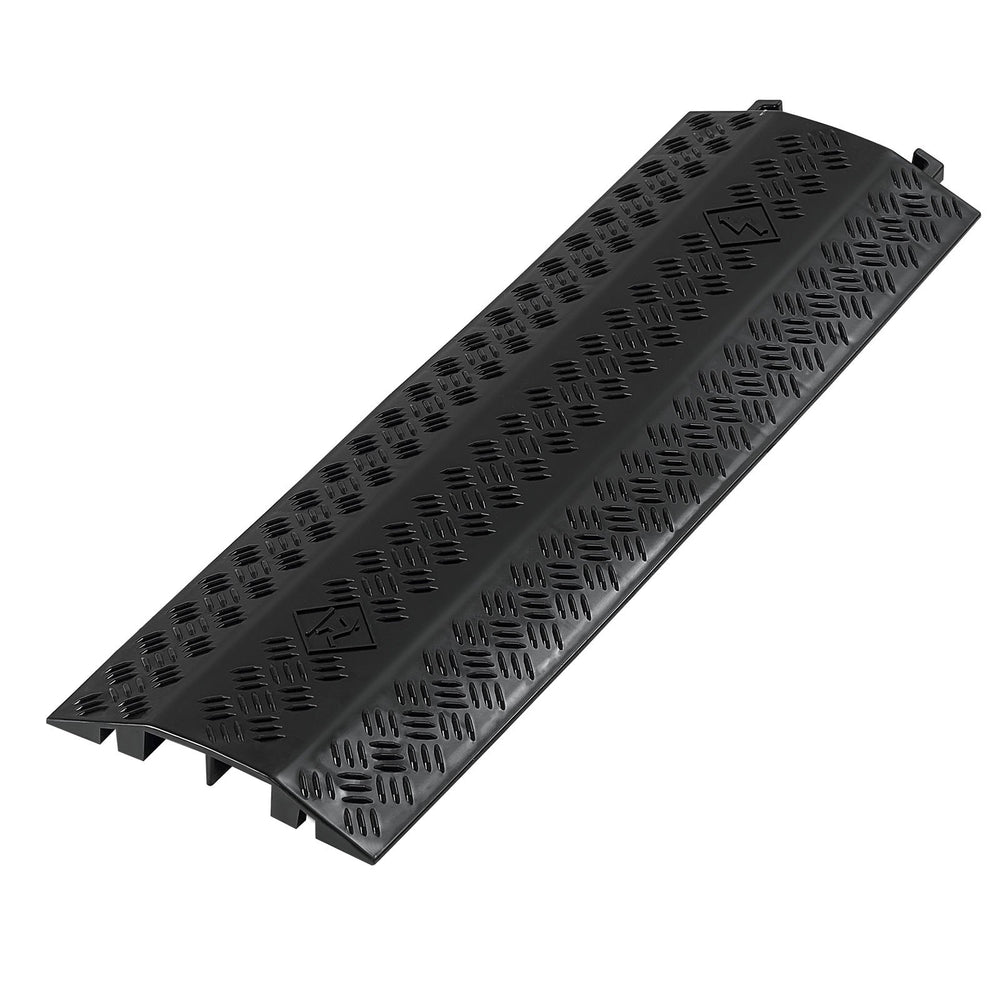 VEVOR Drop Over Cable Cover, 7,938 kg/Axle Load Capacity, 2 Channel Heavy Duty Floor Cord Cover, Cable Hose Protector Ramp, for Indoor, High Walking Traffic Areas, Home, Office, Warehouse, 3 Pack