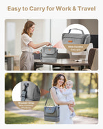 VEVOR Breast Pump Bag, Breast Feeding Bag with Ice Pack, Fits for S1/S2, Pumping Accessories & Breastmilk Storage, Portable Pump Carrying Case for Work, Travel and Family Use, Grey