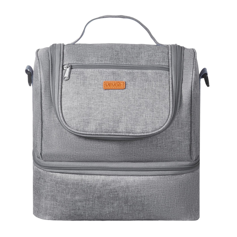 VEVOR Breast Pump Bag, Breast Feeding Bag with Ice Pack, Fits for S1/S2, Pumping Accessories & Breastmilk Storage, Portable Pump Carrying Case for Work, Travel and Family Use, Grey