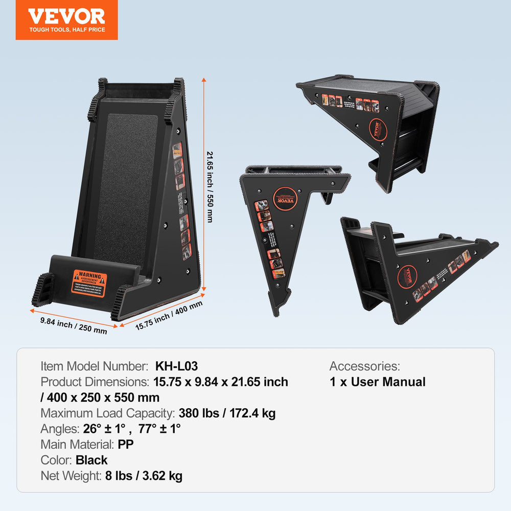 VEVOR Ladder Levler 172.4 kg Load PP Leveling Tool with Storage for Uneven Ground