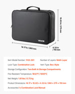 VEVOR Fireproof Document Box, 1000 ℃ Heat Insulated Fireproof & Waterproof Box with Lock, Portable Multi-Layer Home Office Travel File Storage Organizer, for Passports, Important Documents, Files